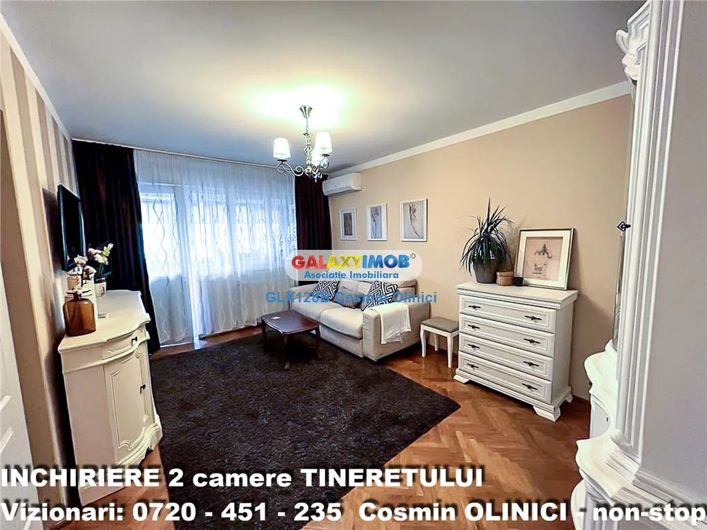 Inchiriere apartament 2 camere Tineretului vedere parc mobilat - foto 1
