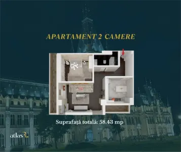 Apartament 2 camere | Intabulat | 58.43 mp | 109.585 euro | Comision 0 - foto 9