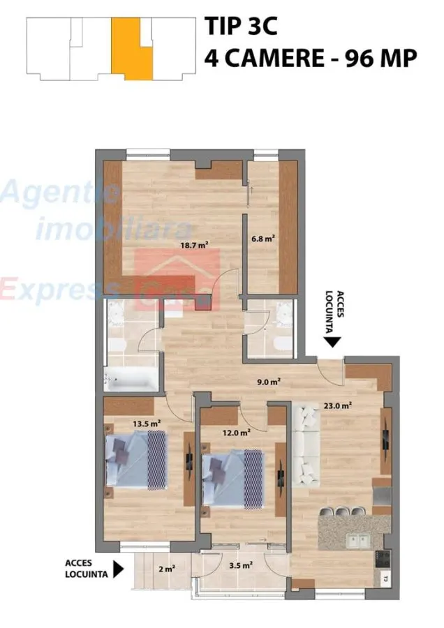 Apartament 4 camere + gradina proprie | intrare Valea Adanca (3,8 km fata de Palas Mall) - foto 22