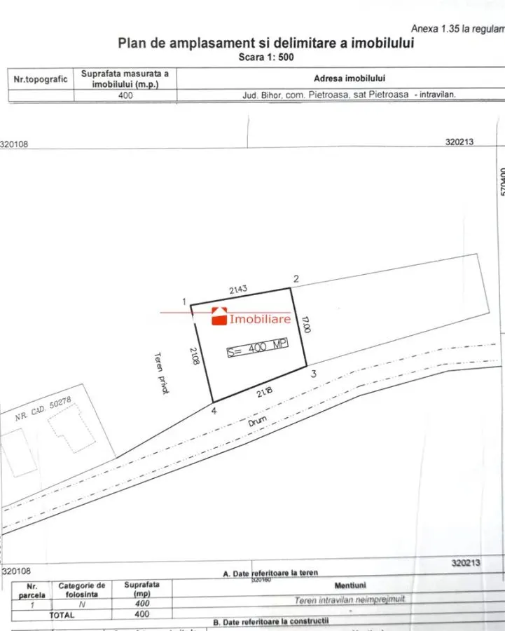 TEREN INTRAVILAN CONSTRUIBIL â€“ 400 mp | Statiunea Boga, com. Pietroasa, jud. Bihor - foto 6